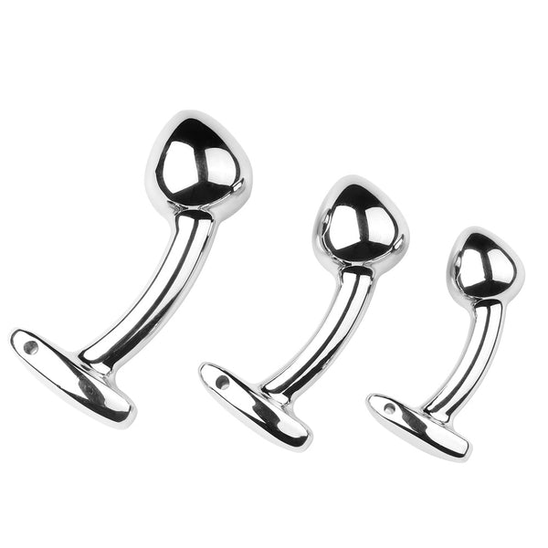 3 Sizes Metal Silver Anal Butt Plug G Spot Expansion Anus Masturbation Mature Sex Toys Tail Anus Stimulator