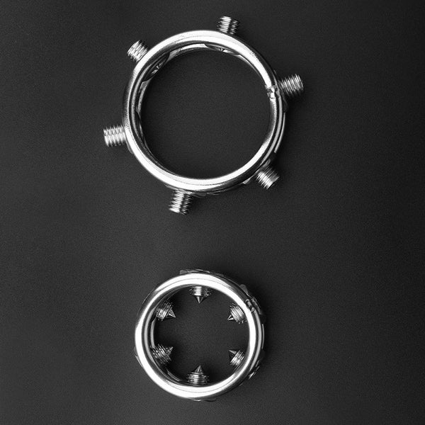 Stainless Steel Spikes Screw Locking Penis Ring,Chastity Device Cock Ring