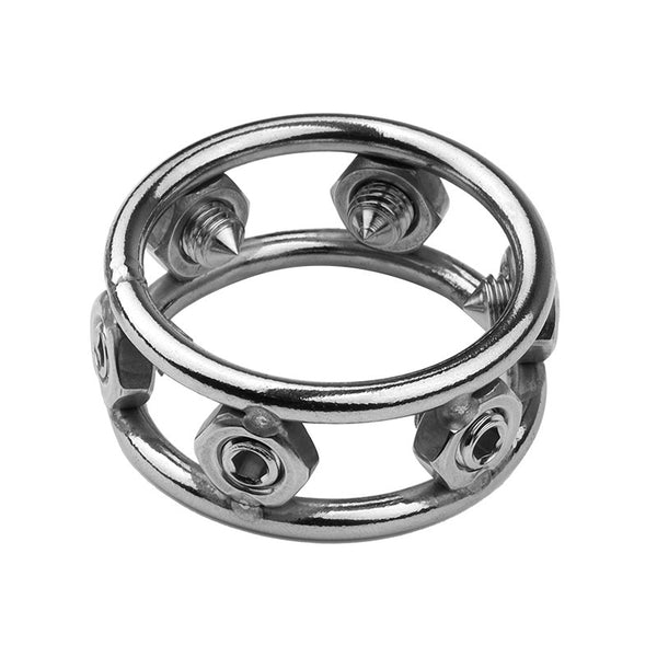 Stainless Steel Spikes Screw Locking Penis Ring,Chastity Device Cock Ring