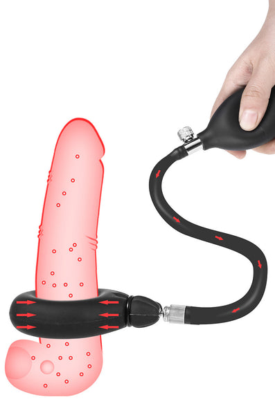 Inflatable Cock Ring Ball Stretcher. Scrotum CBT Tug Sex delay ejaculation Toy Male Gimp Suit Slav Fetish Kinky