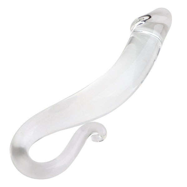 Glass Dildo, Clear Glass Dildo, Curved Fantasy Dildo, Glass Anal Plug, Pleasure Wand, Massager, G-Spot Wand, Sex Toy