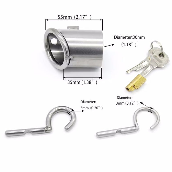 3mm and 5mm Stainless Steel PA Puncture Chastity Device