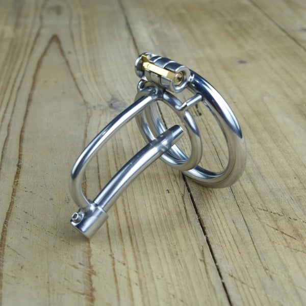 Male Chastity Cock Cage With Urethral Sounds Stainless Steel Tiny Penis Lock Ring Chastity Device For Men