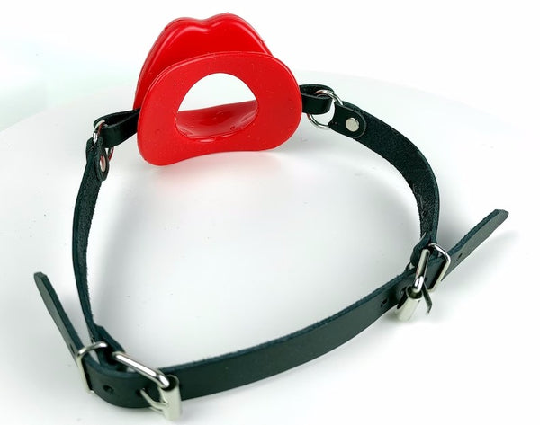 Oral Mouth Gag-Lip Shape mouth gag- Silicone Gag-Leather mouth gag-Oral Sex SM Mouth -Sex Toy Roll Games- Mouth gag Oral-Leather Fixation