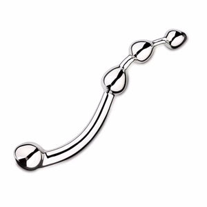 Wand Massager, Steel Dildo - PS Original Orbed Double Ended Curl. Pure Stainless Steel. G Spot Prostate Orgasm