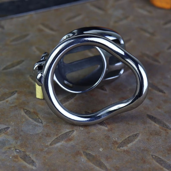 Stainless Steel Cock Cage Men Chastity Device,Arc- Base Ring,Penis Locking Restraint