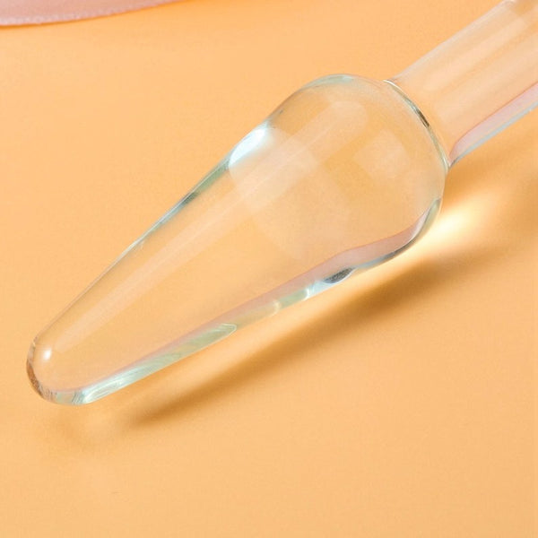 Glass Butt Plug, Strawberry Glass Anal Plug, Plug for Beginner, Crystal Butt Plug, Adult Sex Toy, BDSM Toy, Glass Dildo Toy, Trainer Plug