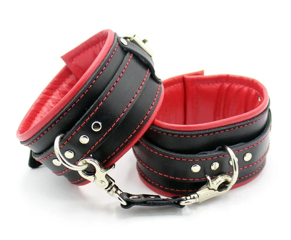 Bondage Ankle Cuffs, black Leather BDSM Gear Ankle Restraints,anklecuffs Restraints Cuffs