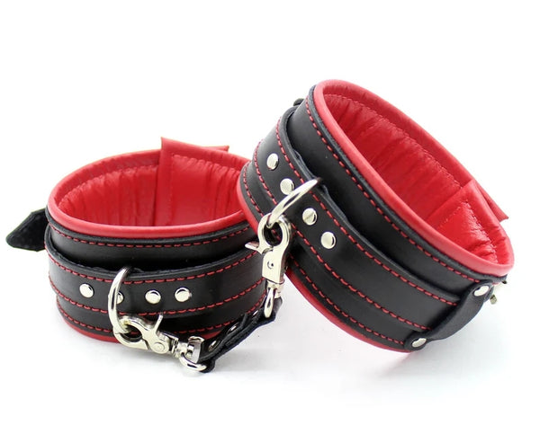 Bondage Ankle Cuffs, black Leather BDSM Gear Ankle Restraints,anklecuffs Restraints Cuffs