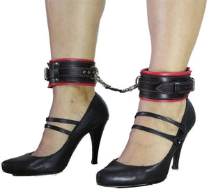Bondage Ankle Cuffs, black Leather BDSM Gear Ankle Restraints,anklecuffs Restraints Cuffs