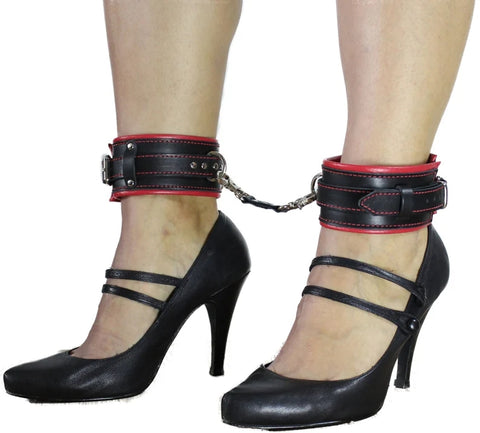 Bondage Ankle Cuffs, black Leather BDSM Gear Ankle Restraints,anklecuffs Restraints Cuffs