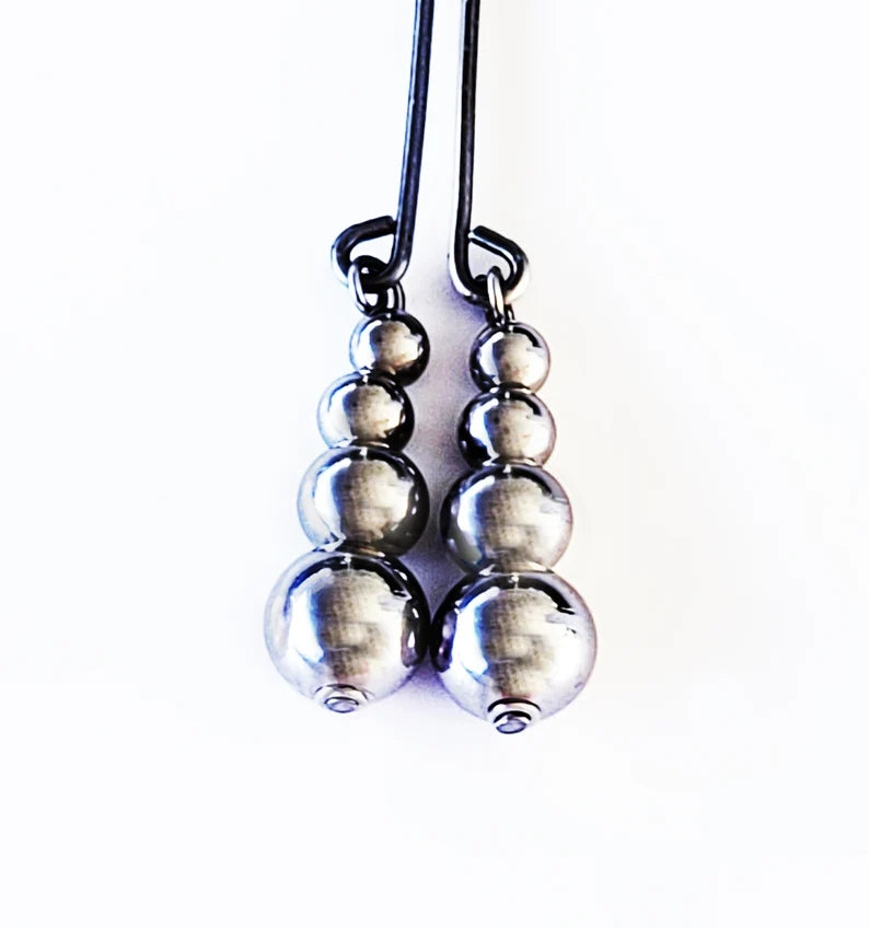 Stainless Steel Clit Clamp / Labia Clip with Lightly Weighted Beads. Mature Listing, BDSM Gear for Submissive