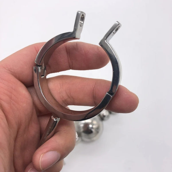 Male Cage Chastity Device Stainless Steel Beads Urethral Catheter Belt Cock Cage