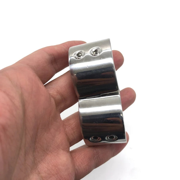 Stainless Steel Chastity Cage Piercing Chamber Ball Stretcher Metal Scrotum Pendant Ball Ring with Testis Weight Cock Ring CBT Devices