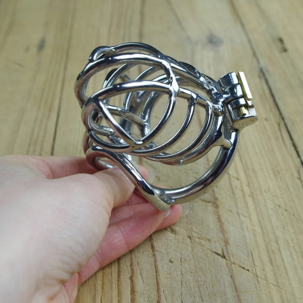 Elegant Slave Chastity Devices with Anti-off Ring Stainless Steel Penis Ring Scrotum Restraints For Men
