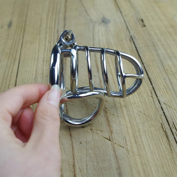 Elegant Slave Chastity Devices with Anti-off Ring Stainless Steel Penis Ring Scrotum Restraints For Men