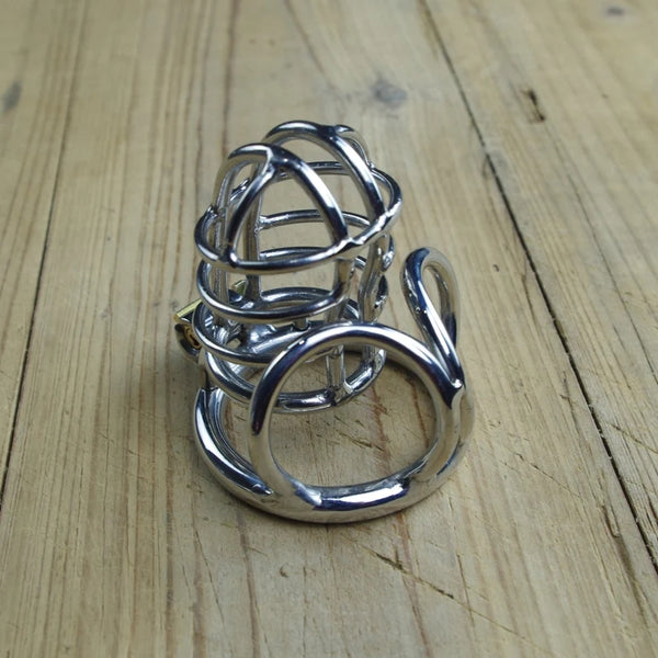 Elegant Slave Chastity Devices with Anti-off Ring Stainless Steel Penis Ring Scrotum Restraints For Men