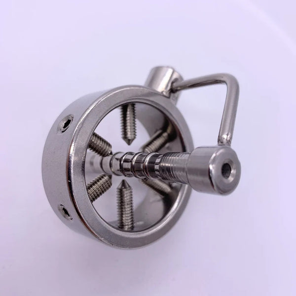 Male chastity Cage Belt Urethral Catheter Dilator with Screw Teeth