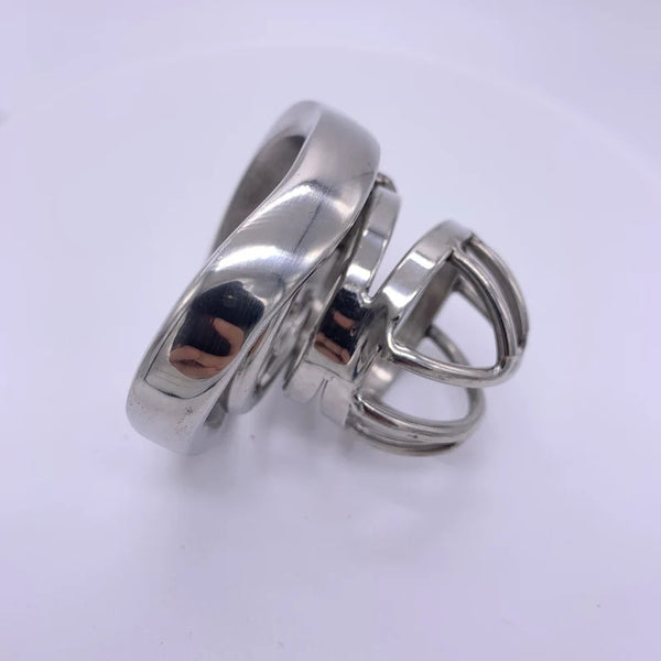 Male Stainless Steel SMCock Cage with Penis Barbed Ring Chastity Device Adult Belt with Stealth