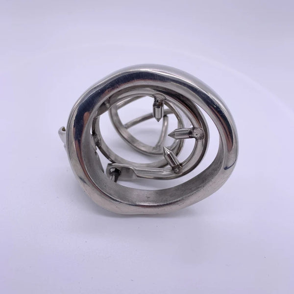 Male Stainless Steel SMCock Cage with Penis Barbed Ring Chastity Device Adult Belt with Stealth