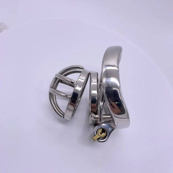 Male Stainless Steel SMCock Cage with Penis Barbed Ring Chastity Device Adult Belt with Stealth