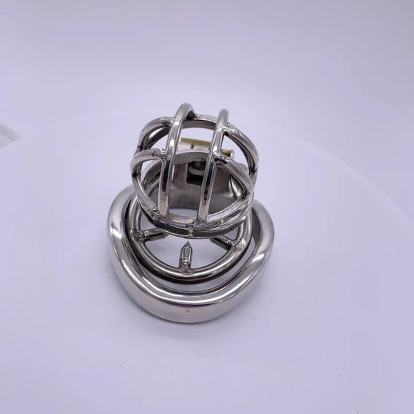 Male Stainless Steel SMCock Cage with Penis Barbed Ring Chastity Device Adult Belt with Stealth