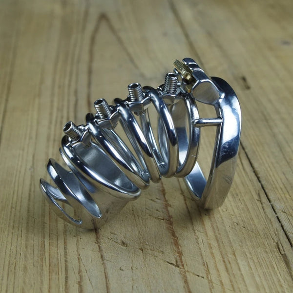 Men Chastity Belt with Removable Sharp Screw Stainless Steel Penis Lock Bdsm Bondage Sex Toys