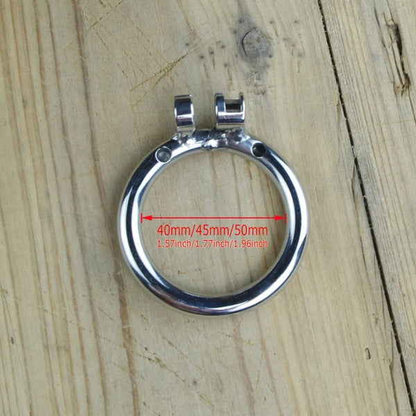 Chastity Device With Spiked Ring Stainless Steel Penis Cock Cage Micro Penis Locking Sex Toy For Men