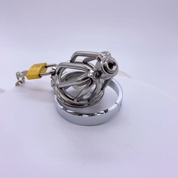 Male Long Chastity Device with Catheter New Lock