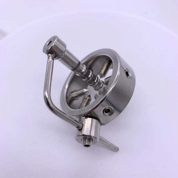 Male chastity Cage Belt Urethral Catheter Dilator with Screw Teeth