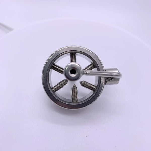 Male chastity Cage Belt Urethral Catheter Dilator with Screw Teeth