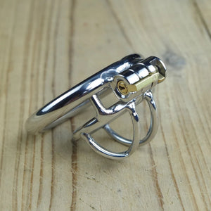 Chastity Device With Spiked Ring Stainless Steel Tiny Penis Cock Cage Micro Penis Locking Sex Toy For Men