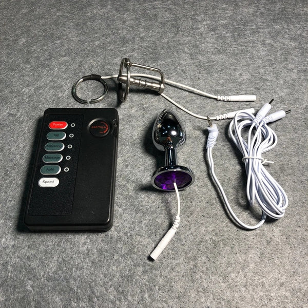 Electric Shock E Stim Kit Catheter Urethral Sound and Anal Plug Electrosex Toy Gear
