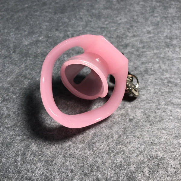 Pink Male Chastity Device Belt SM Cock Ring 4 Ring