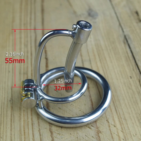 Male Chastity Cock Cage With Urethral Sounds Stainless Steel Tiny Penis Lock Ring Chastity Device For Men