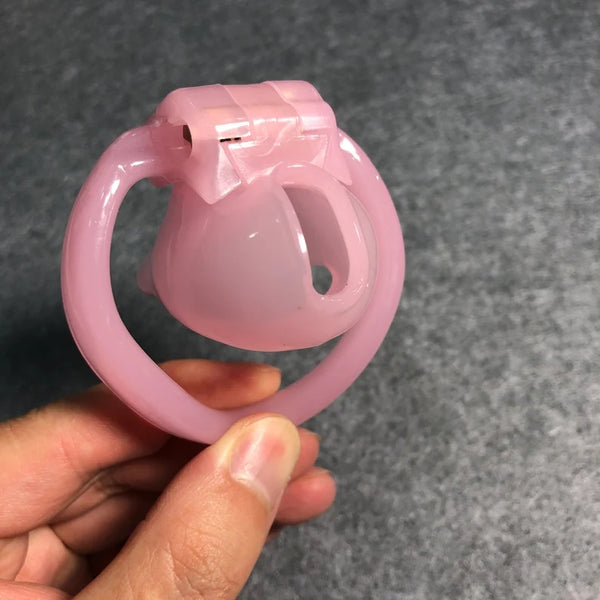 Pink Male Chastity Device Belt SM Cock Ring 4 Ring
