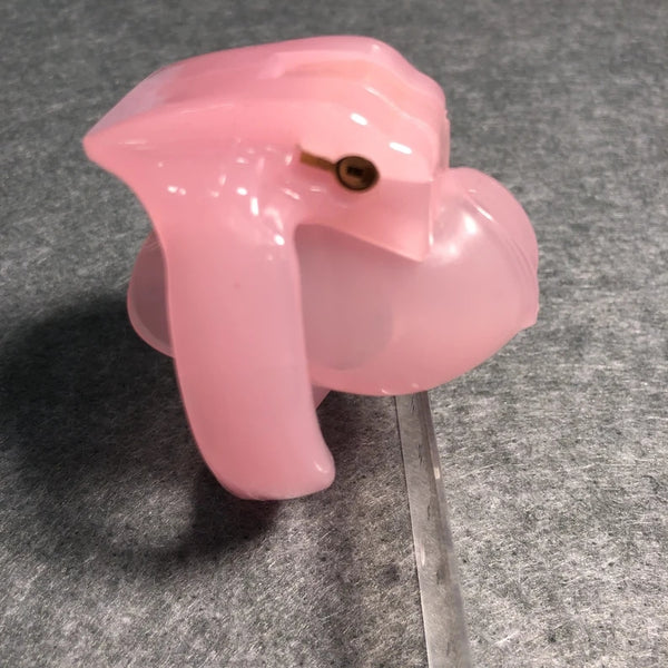 Pink Male Chastity Device Belt SM Cock Ring 4 Ring