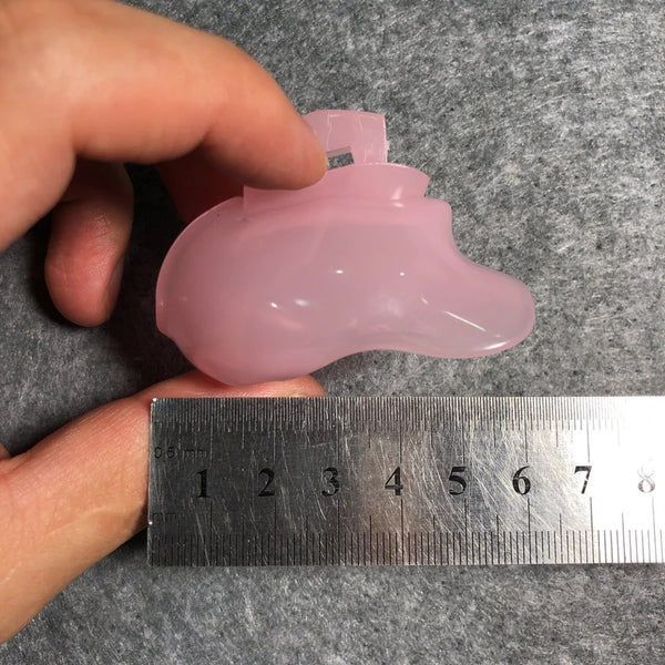 Pink Male Chastity Device Belt SM Cock Ring 4 Ring