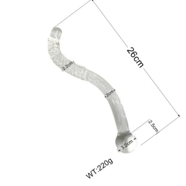Glass Sex Toy For Women Men,Glass Dildo With Balls,Long Glass Dildo