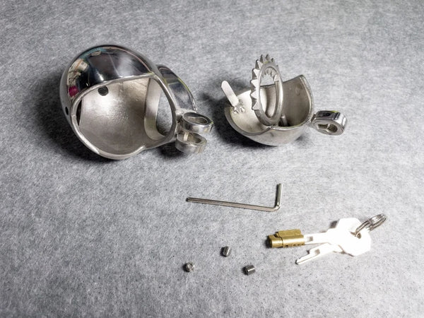 Stainless Steel Male Egg-Type Fully Restraint Chastity Device Cage Bondage