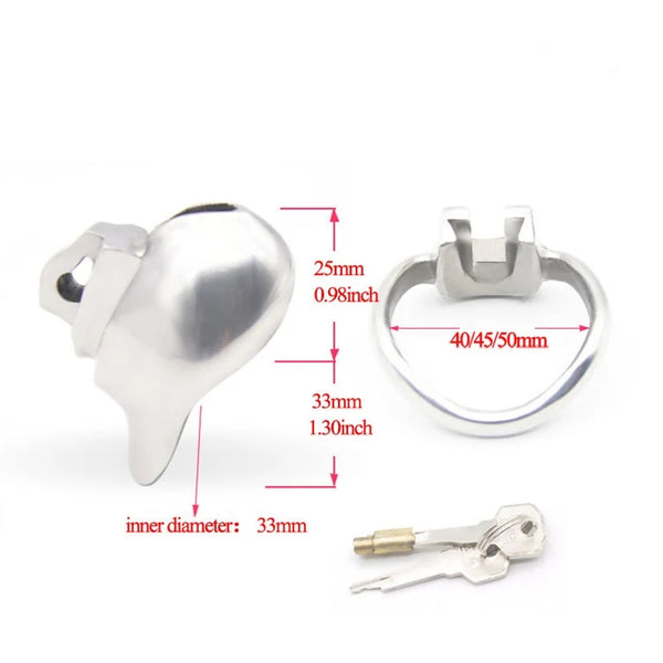 Pleasurable Stainless Steel Male Chastity Device,Short Small Cock Cage