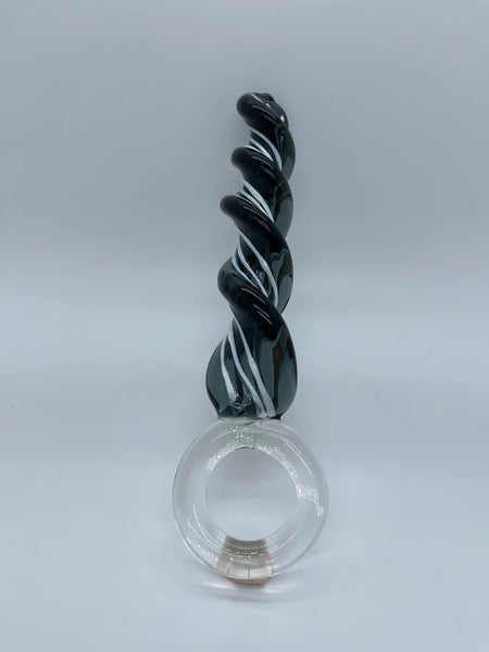 Advance deep pleasure massager dildo with twisted glass / hand-made glass toy/ anal plug/ advancer