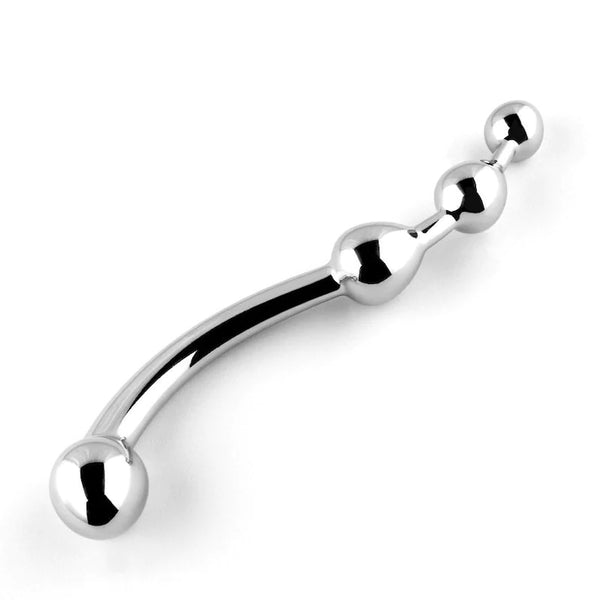 Wand Massager, Steel Dildo - PS Original Orbed Double Ended Curl. Pure Stainless Steel. G Spot Prostate Orgasm