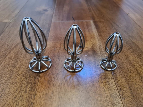 Hollow Steel Butt Plugs, Anal Plug, 3 Different Size's, BDSM Medical Play