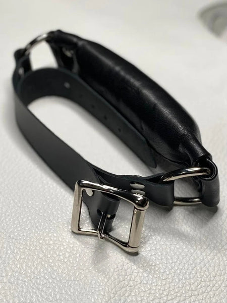 Soft leather gag - Cleave gag - Stuffed gag - Mature