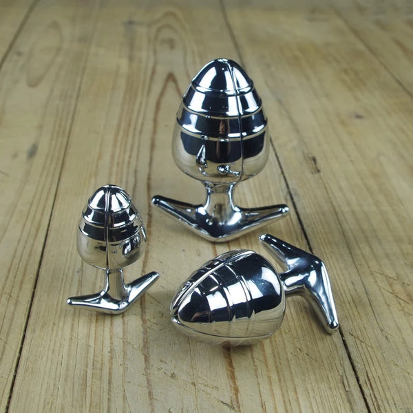 Stainless Steel Anal Dilator Locking Butt Plug, Solid Petals Anal Lock Chastity Devices, 3 Sizes optional