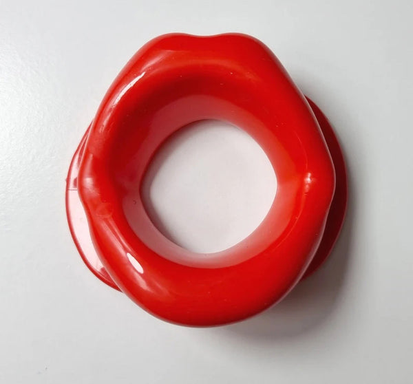 Silicone Lips Gag, Red Lips Gag, Lips Gag with hole, Fetish Gag, Kink Gag, BDSM Gag, Open Mouth Gag, Mouth Gag, O-ring gag, Submissive toys 3pcs