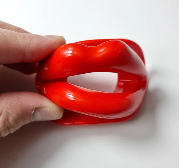 Silicone Lips Gag, Red Lips Gag, Lips Gag with hole, Fetish Gag, Kink Gag, BDSM Gag, Open Mouth Gag, Mouth Gag, O-ring gag, Submissive toys 3pcs
