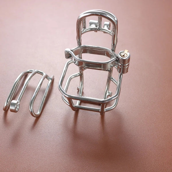 PA Puncture Cock Cage,Chastity Device For Men,Stainless Steel Glans Piercing,Male Chastity Cage