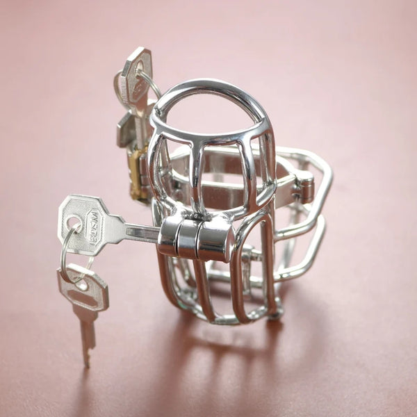 PA Puncture Cock Cage,Chastity Device For Men,Stainless Steel Glans Piercing,Male Chastity Cage